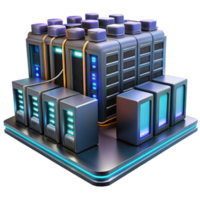 beautiful artistic A futuristic server room with rows of glowing servers and complex cabling. Technical illustration style exclusive png