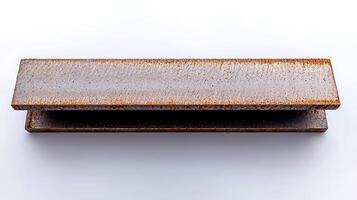 Rusted metal plate on a white background, showcasing texture and color variations photo
