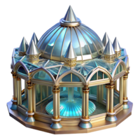 stunning vintage Crystal palace, intricate glass and metal framework, sparkling facets, ethereal light, Art Nouveau style authentic png