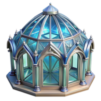 elegant traditional Crystal palace, intricate glass and metal framework, sparkling facets, ethereal light, Art Nouveau style 4K png