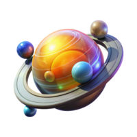 wonderful artistic A holographic projection of the solar system, planets rotating slowly, illuminated by the warm glow of the sun. Educational illustration, digital art high resolution png