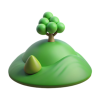 serene minimalist A rolling green hill with a lone tree, peaceful and serene lighting, landscape photography style high resolution png
