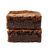 Deliciously rich brownie stacked on a transparent background showcasing its fudgy texture and perfectly baked crust, brownie isolated on transparent background png