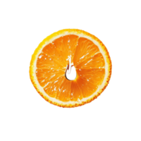 Refreshing orange slice with a droplet of water on a clean transparent background, orange slice with drop of water on transparent background png