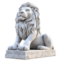 Artistic cartoonstyle lion stone statue showcases playful design and intricate details, Artistic Lion Stone Statue in 3D Cartoon Style Isolated on transparent background png