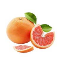 Fresh grapefruit displaying vibrant color and texture, isolated on a clean transparent background for optimal focus, Grapefruit isolated on transparent background png