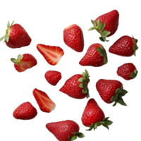 Delicious strawberries splashing into creamy yogurt creating a refreshing summer treat, Milk or yogurt splash with strawberries png