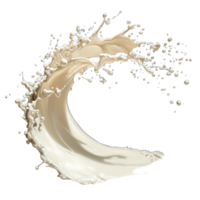 A dynamic curve of milk splashes elegantly against a dark backdrop, showcasing fluid motion and texture in a captivating display, Curve milk splash png