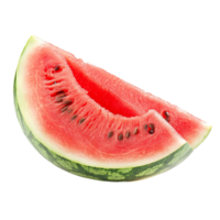 Freshly cut watermelon slice isolated on a transparent background for summer refreshment and healthy snacking, sweet watermelon isolated on transparent background png