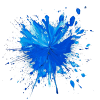Dynamic blue paint burst on a transparent canvas creating an artistic splash effect, Blue Paint Burst on transparent background png
