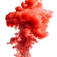 Dynamic red smoke paint explosions create vibrant visuals against a clean transparent background, Red Smoke Paint Explosions on transparent background png