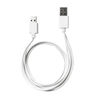 transparent USB cable isolated on a clean transparent background ideal for showcasing technology accessories, USB cable isolated on transparent background png