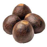 Areca nuts arranged on a transparent background showcasing their natural texture and shape, Areca nut on transparent background png