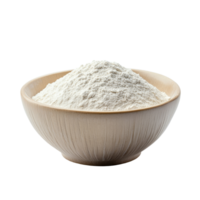 Bowl of flour placed on a clean transparent background, ideal for cooking and baking activities at home, bowl of flour isolated on transparent background png