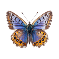 Beautiful Polyommatus Icarus Butterfly resting on a transparent background in natural light, Polyommatus Icarus Butterfly on transparent background png