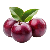 Fresh Mamiew Pomerac fruits placed on a transparent background showcasing their vibrant color and natural allure, Mamiew Pomerac or Malay Apple Syzygium Malaccense isolated on transparent background png