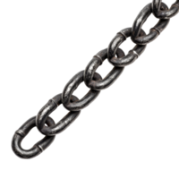 An isolated iron chain arranged against a clean transparent background highlighting its details and texture, iron chain, isolated transparent background png