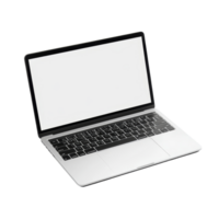 A modern laptop sits on a clean, transparent background showcasing ample empty space for creative projects or presentations, laptop with empty space on transparent background png