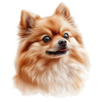 A delightful Pomeranian Spitz resting against a bright transparent background showcasing its fluffy coat and expressive eyes, Pomeranian Spitz dog. Portrait on transparent background png