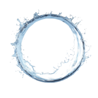 Water splashes gracefully in a circular shape against a soft background, Water splashing out from circle shape isolated 3d rendering png