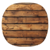 Natural oval wooden plank on a transparent background suitable for rustic decor or craft projects, oval wooden planks isolated on transparent background png