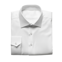 A neatly folded transparent classic shirt displayed in a clean, isolated setting for styling or fashion, transparent classic neatly folded shirt, file of isolated object with shadow on transparent png