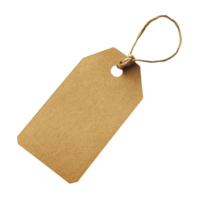 Blank price tag label with string isolated on transparent background for various labeling needs, Blank paper price tag or label isolated on transparent backgroundfile png