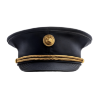 Classic captain hat isolated against a clean transparent background highlighting its detailed design and gold embellishments, Captain Hat Isolated on transparent background png