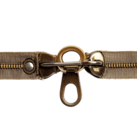 Detailed view of a zip fastener on a transparent background showcasing its metallic and fabric components, zip fastener on transparent backgroundfile png