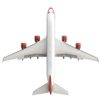 Airplane rendered in transparent with a clean transparent background showcasing an aerial view of its design, Airplane isolated on transparent background 3D Rendering png
