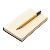 Notebook and pencil resting on a clean transparent background for writing and notetaking activities, Notebook with Pencil Isolated on transparent background png