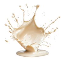 Creamy liquid splashes dramatically against a pristine transparent background, creating vivid motion and texture during the moment of impact, Creamy Splash in Motion On transparent background png