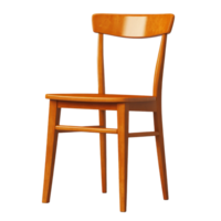 un' semplice di legno sedia con schienale sta contro un' trasparente sfondo, progettato per comfort e minimalismo nel qualunque ambientazione, sedia con schienale su trasparente file di sfondo png