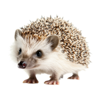A curious hedgehog isolated on a transparent background showcasing its unique spines and adorable features, hedgehog isolated on transparent background png