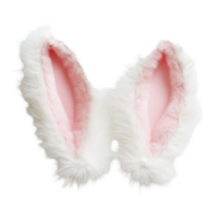 Fluffy Easter bunny ears resting on a transparent background, perfect for festive celebrations or playful costumes, Fluffy Easter Bunny Ears on transparent background png