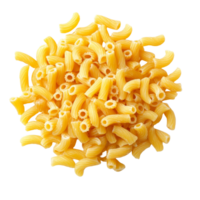 A heap of macaroni pasta isolated on a clean transparent background perfect for culinary use and recipe creation, Macaroni isolated on transparent background png