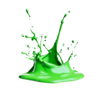 Bright green paint splash on transparent background, showcasing vibrant color and artistic movement, green paint splash isolated on transparent background png