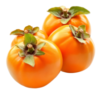 Fresh ripe persimmons gathered together on a transparent background showcasing their vibrant orange color, Rpe persimmons isolated on transparent background png