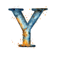 Exploring the creative use of the consonant letter Y on a textured transparent background with abstract color splashes, consonant letter y is used to make words on transparent backgroundfile png