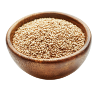 Bowl filled with sesame seeds isolated on a transparent background ready for culinary use and nutritional benefits, sesame in a bowl isolated on transparent background png