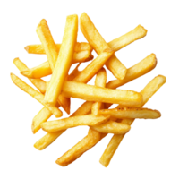 A delightful serving of crispy french fries on a clean transparent background perfect for any snack time, Delicious french fries on transparent background png