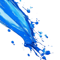 Vibrant blue paint splatter on a transparent background creating a dynamic artistic effect, blue wet paint color splatter png