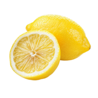 Freshly sliced lemon isolated on a plain transparent background ideal for culinary use or food presentations, lemon isolated on transparent background png