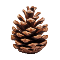 Brown pine cone isolated on transparent background showcasing natural texture and shape, brown pine cone isolated on transparent background png