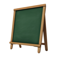 A green chalkboard with a wooden frame isolated on a transparent background for educational use, green Chalkboard 3d isolated on transparent background png