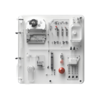 primeiro ai kit exibido em uma limpar \ limpo transparente fundo exibindo vários componentes e circuitos dentro a organizado disposição, primeiro ai kit em transparente fundo png