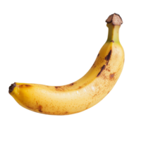 A ripe banana resting on a clean transparent background captured with a transparent filter in soft light, banana on transparent background png