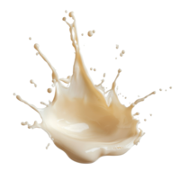 A creamy splash captured in motion against a pristine transparent background showcasing fluid dynamics and texture, Creamy Splash in Motion On transparent background png