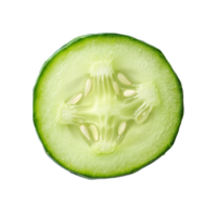 Freshly sliced cucumber on a transparent background showcasing its vibrant color and texture for culinary uses, Fresh slice cucumber isolated on transparent background png