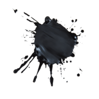 Black color stain on transparent background creating an artistic splash effect in natural light, black color stain isolated on transparent background png